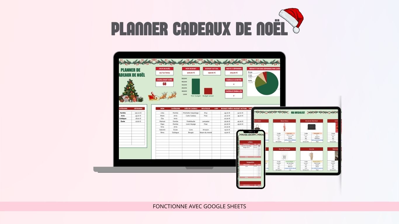Planner Cadeaux De Noël (Google Sheets)
