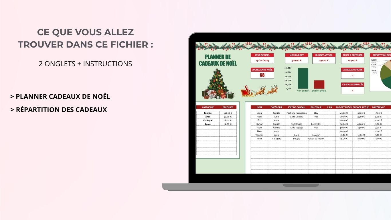 Planner Cadeaux De Noël (Google Sheets)