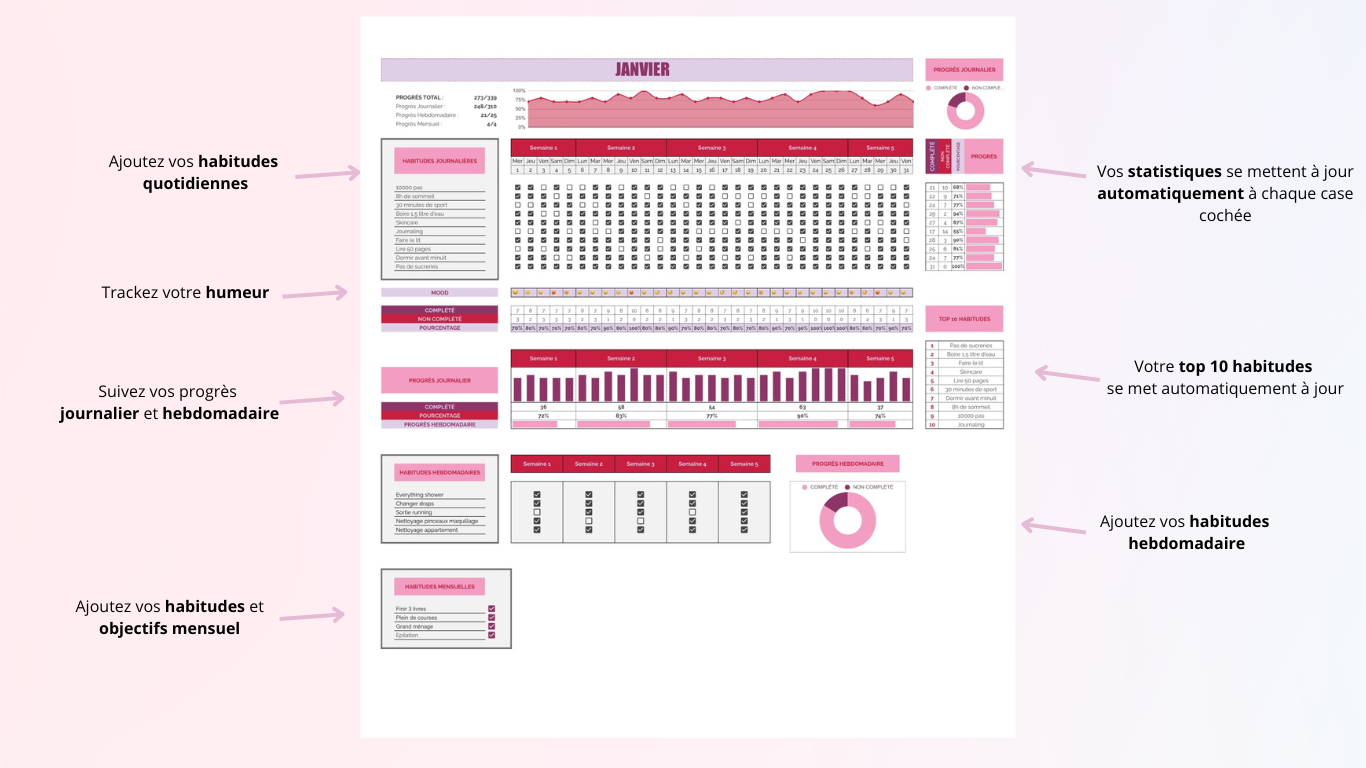 Tracker D'Habitudes - 2025 (Google Sheets)